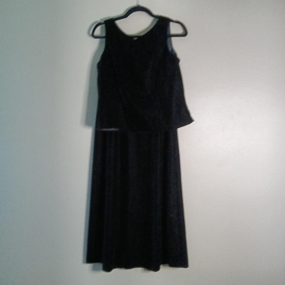 🦋 Talbots Petites Velvet Black Maxi Skirt Vest Suit Size 10